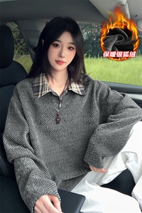 现货雪尼尔500g重磅加绒加厚银狐绒大码上衣T5075J加绒-特P40控78图片