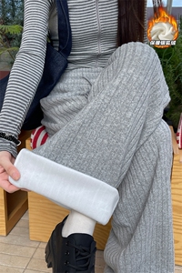 高克重420g保暖银狐绒宽松垂感休闲裤男K24075J加绒-特P38控75图片