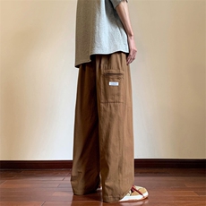 春季ins潮牌百搭裤子垂感宽松阔腿裤日系工装休闲裤男K6304-P40，男装休闲裤，星座512-2