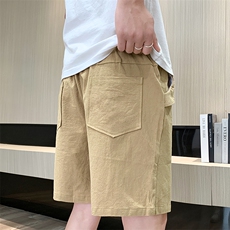 夏季棉麻刺绣短裤男休闲百搭五分裤纯棉沙滩裤XZ310B-3-DK833-P25，男装牛仔裤，星座310B-3