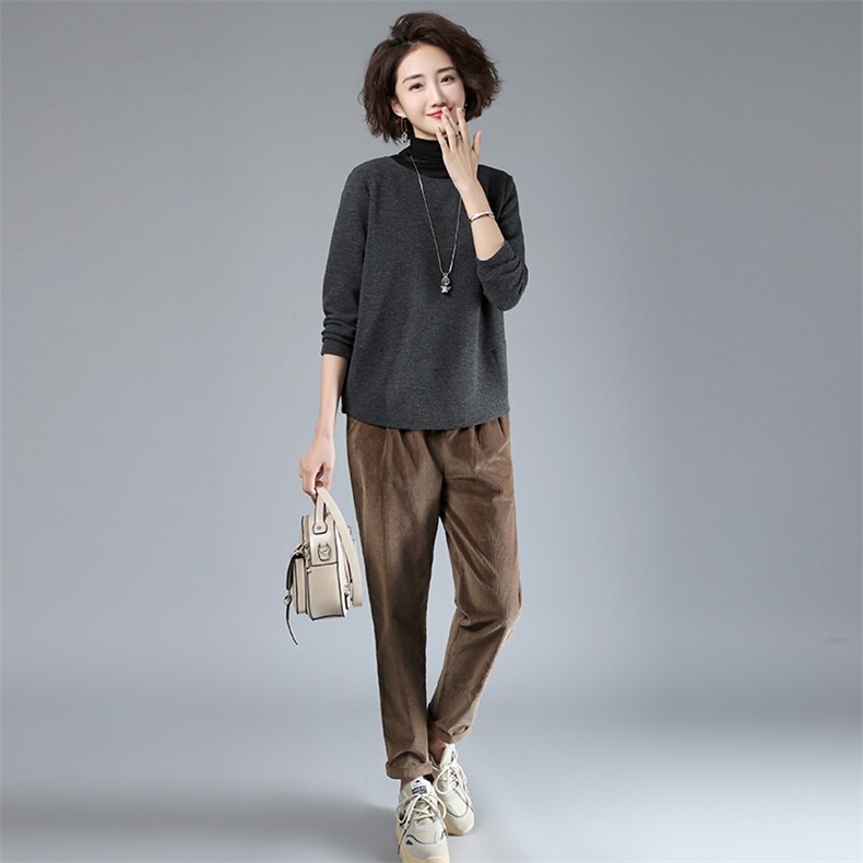 气质显瘦百搭减龄宽松时尚潮流休闲短款减龄柔软舒适，女装套装/套裙，独衣靓