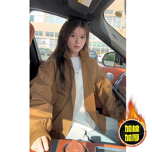 棉衣5W件现货冬季美拉德立领飞行夹克廓形高街棒球服加棉加厚外套图片