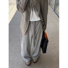 阔腿卫裤女春秋新款高腰直筒垂感慵懒抽绳宽松休闲运动裤K07，男装休闲裤，星座1116A（原606A-3）
