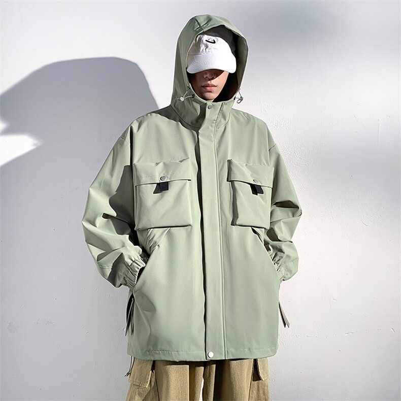 休闲拉链夹克情侣冲锋衣防风衣连帽外套JK451p75,男装夹克,电商D315