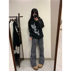 美式解构工装裤男微喇宽松休闲裤高级感直筒多口袋裤子L69355-P65，男装工装外套，星座1008