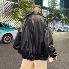 皮衣外套男春秋季高级感pu皮夹克美式2024新款机车复古痞帅W143，男装夹克，星座506