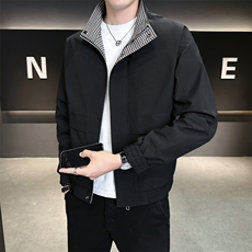 夹克男立领撞色帅气百搭外套潮流上衣服A329-JK7782-P95，男装夹克，电商A329