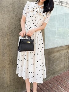 2022夏新款时波点连衣裙图片