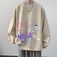 NASA联名同款麂皮绒卫衣男大码重磅长袖t恤男JW81186-P35，男装卫衣，电商A040