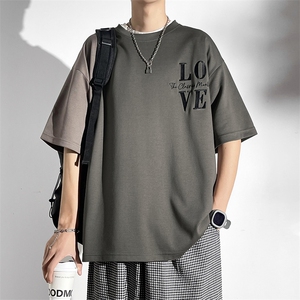 港风白墙短袖男t恤夏季休闲百搭刺绣圆领T恤男上衣TC3131-P25控45图片