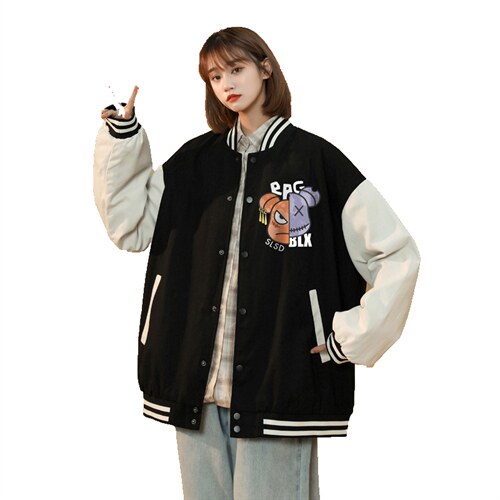 中性风 春秋季情侣棒球服男女休闲夹克女时尚外套男BQF294-P50图片