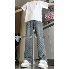 【自拍图·拿图不拿货】提花满印牛仔裤子男女KZT63CC-特P45，男装牛仔裤，星座1007（原301D）