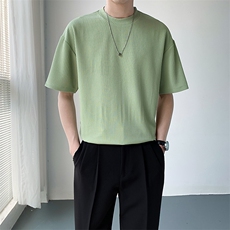 直播数据款华夫格百搭休闲宽松纹理短袖T恤打底衫TX26/P30特控55，男装T恤，电商A243