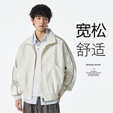 美式复古翻领夹克男款春季新款潮流宽松休闲百搭外套JS5603-P75，男装夹克，星座610（原A335）
