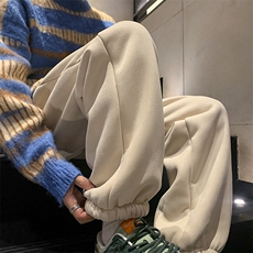 麂皮绒羊羔毛束脚长裤大码M~5XLXZ604-KP87-P65控78，男装休闲裤，星座604
