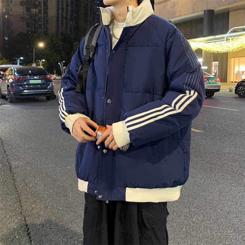 ！2025秋冬新款男士立领撞色棉衣百搭棉服外套MY200特P75图片