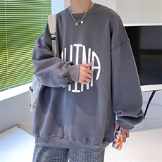 秋季港风男china字母印花圆领长袖套头大码卫衣A071-W557-P40，男装卫衣，电商A071