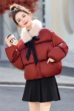 2025冬装新款简约时尚保暖真狐狸毛羽绒服，女装羽绒服，歌伊格美