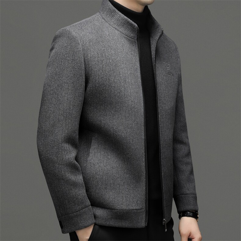 羊毛双面尼外套中年男士冬季新款时尚休闲外套XL-AL--W2399-P240,男装毛呢大衣,钱塘6003（原4033）