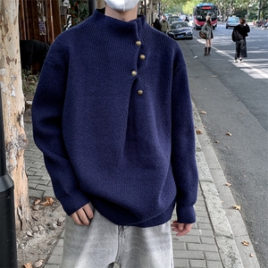 套头毛衣男新款秋冬季插肩袖休闲宽松韩版针织衫图片