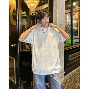 8XL-M 特大码夏季短袖冰丝皱感透气T恤男潮垂感宽松半袖DX305P45图片