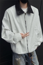 黑墙秋季工装夹克休闲潮牌斜印花翻领休闲外套A436-6108-P75，男装夹克，电商A436