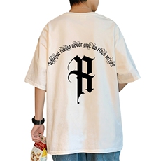 T660P26夏季新款港风纯棉短袖T恤ins衣服宽松半袖体恤字母印花，男装T恤，星座304A