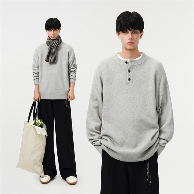 5W件现货亨利领美式cleanfit毛衣外套情侣款上衣Q7142-TP35不,男装针织衫/毛衣,电商A102