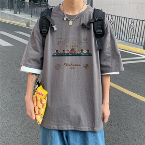 1港风印花情侣日系风潮大码M-5XL短袖T恤男DT7652P25控38图片
