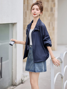 轻薄防晒衣女2025夏新款时尚宽松透气小个子休闲短款巨好看短外套图片