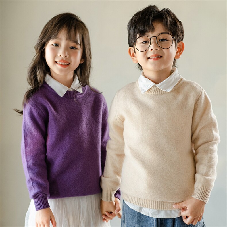 时尚保暖儿童羊毛衫舒适柔软男女童皆宜，童装儿童羊毛衫，暖钟情羊绒