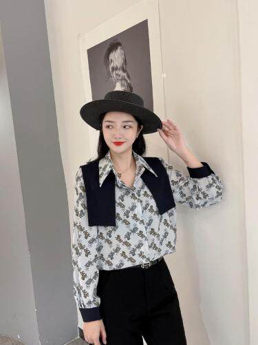 秋季新款可拖卸披肩两件套衬衫，女装衬衫，斐伦缇娜