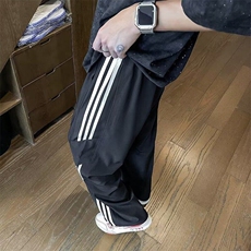 2025新款卫裤男夏季薄款潮牌美式休闲男生裤子宽松阔腿直筒运动裤，男装休闲裤，星座813-2