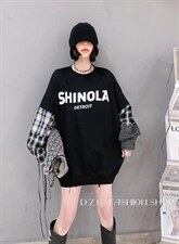 潮牌设计感拼接卫衣，女装卫衣/绒衫，雪儿伊秀