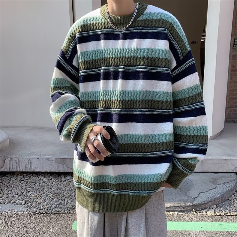 美式街头设计感圆领毛衣男慵懒风休闲针织衫MY9204P48,男装针织衫/毛衣,星座1116-2