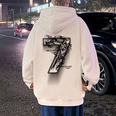 CM080纯棉宽松连帽卫衣男oversize烟雾字母港风潮牌男装帽衫，男装卫衣，星座304A