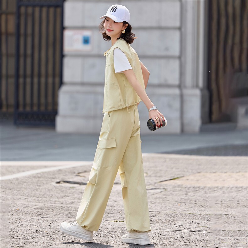 [大货]2026年夏季三件套女装T恤长裤马甲休闲套装,女装套装/套裙,微微衣阁