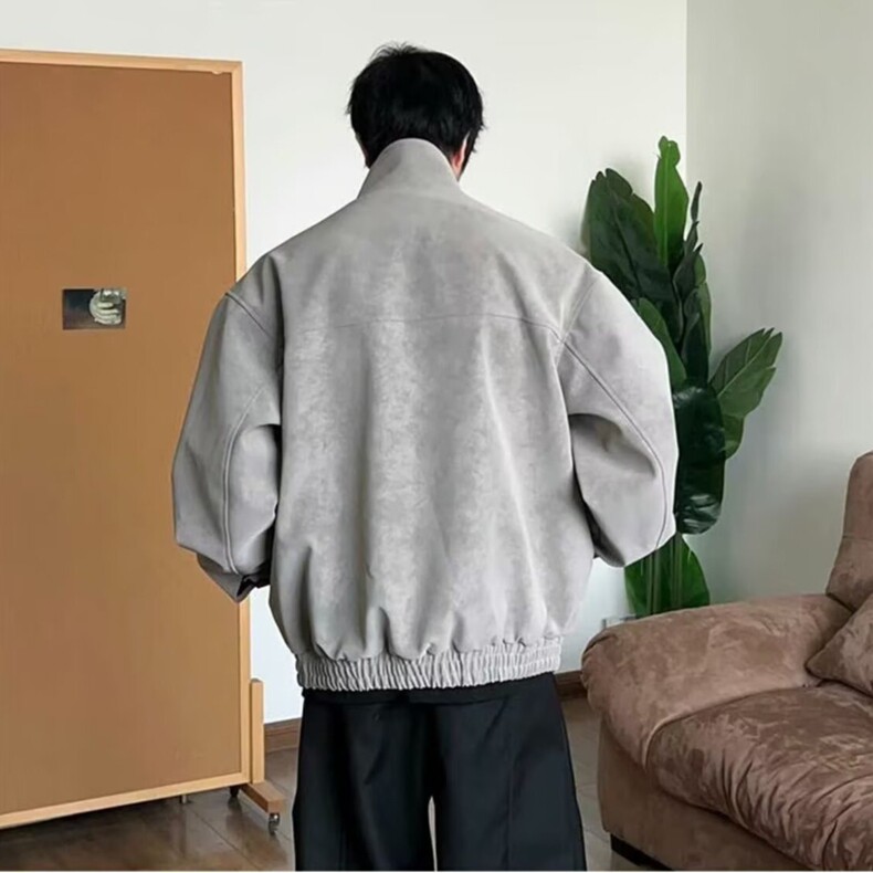 复古解构廓形短款立领夹克男女款cleanfit工装飞行员外套高级感,男装夹克,星座218-8