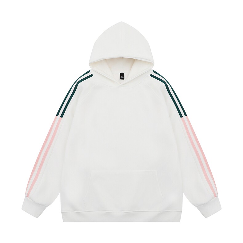 光板得物\唯品二开三条杠撞色拼接插肩袖连帽ins卫衣A71P38,男装卫衣,电商A247