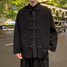 新品港风正装夹克古风外套纽扣纯色百搭衬衫夹克外套CS2450P65，男装夹克，电商A128