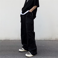 休闲裤时尚潮牌男无弹工装裤直筒纯色潮春季GK43-P50，男装休闲裤，星座1109-3
