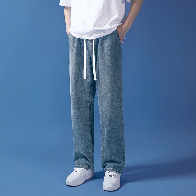 欧美高街vibe风阔腿宽松牛仔裤夏百搭复古ins潮牌N06040-P33,男装牛仔裤,星座308B-1