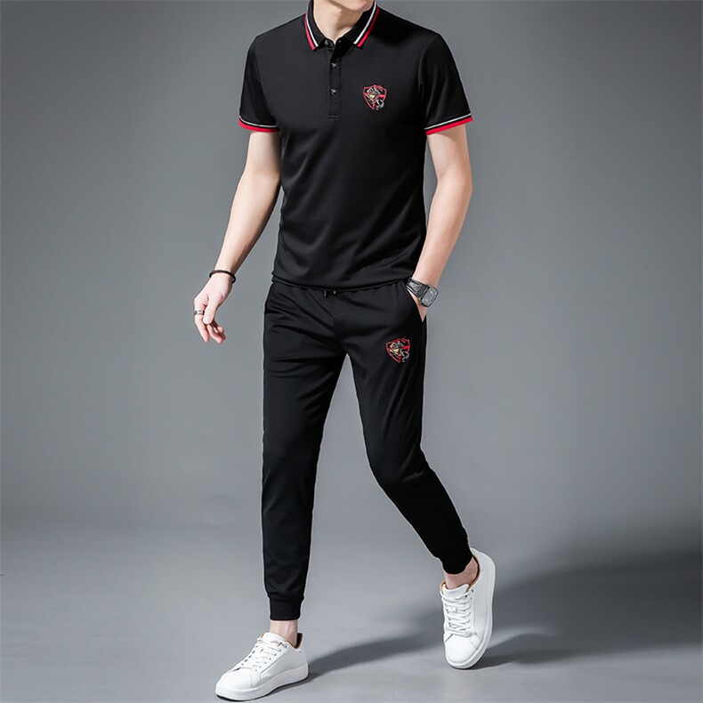 2023年春款潮流休闲时尚男士运动套装P135，男装休闲套装，电商D223-1