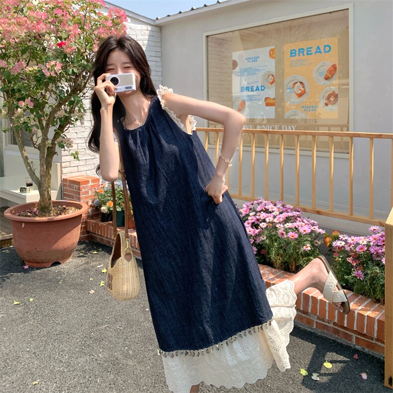 新款轻薄花边牛仔连衣裙103-F088-P130-K188，女装连衣裙，浙宝103（原192）