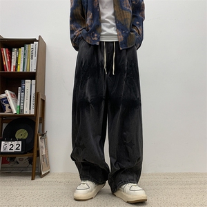 2024春季高街ins潮牌宽松长裤新款水洗扎染牛仔裤 现货 K7687-P49图片