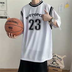 篮球衣服男短袖2023夏假两件运动上衣潮t恤ins原宿港风T614-P26，男装T恤，星座512-2