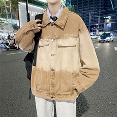 2023秋季牛仔外套男士美式复古水洗宽松休闲翻领夹克W7831-P64，男装夹克，星座512-4
