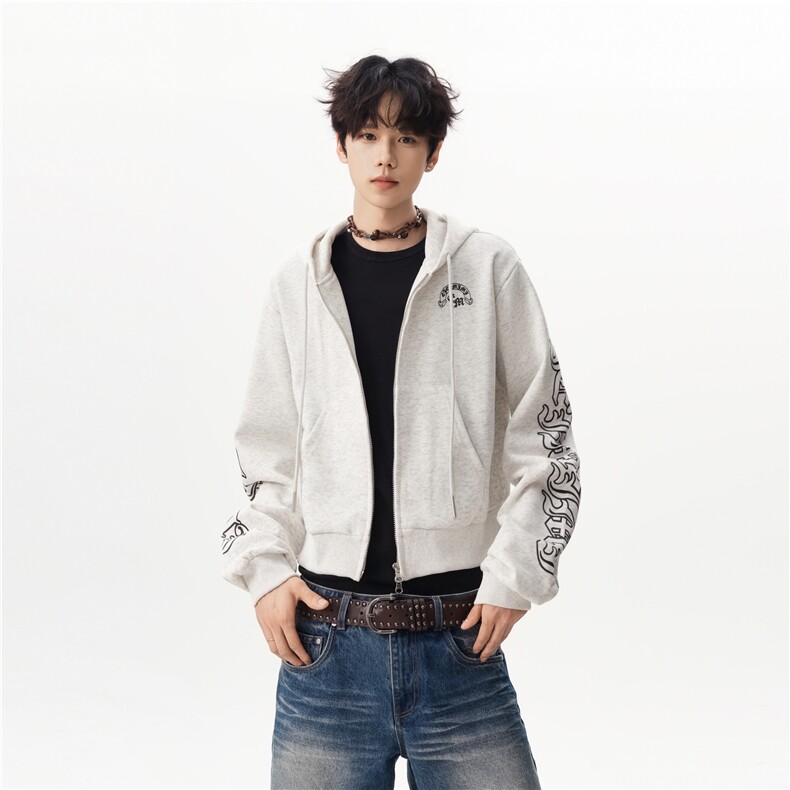 【现货】XZ1218WT8003特价P50美式潮流个性印花卫衣外套，女装短外套，星座1218（原611-3）