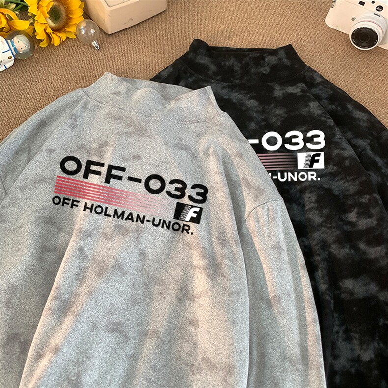 260克重磅扎染德绒半高领打底衫【有货】C403A-DR25367ZR-P25,男装T恤,电商C403A