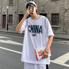 休闲运动套装男夏季篮球班服潮流潮牌搭配帅气短裤短袖薄TZ44-p36，男装休闲套装，星座1008